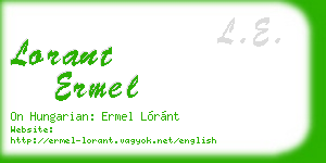 lorant ermel business card